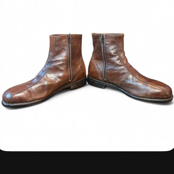 Vintage Thorogood American Heritage Safety Toe Boots Brown Leather Mens 11E USA main image 5